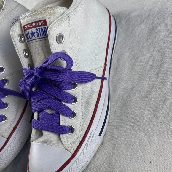 Converse Mid Madison Allstars Size 8 with Purple Laces - Picture 3 of 11